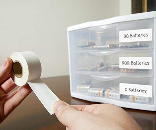 ChromaLabel 1-inch white color-coding labeling tape in a case of five rolls, each 500 inches long, for organization and labeling.