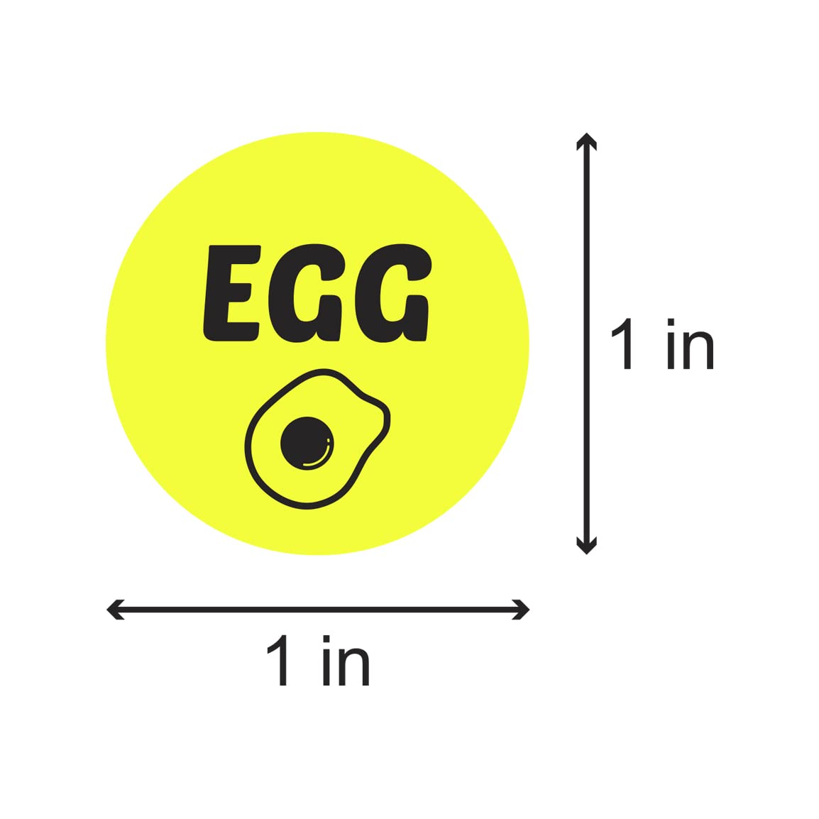 Egg Sticker Label - Bright Yellow Food Label for Egg, Perfect for Food Truck, Takeout, Breakfast, Restaurants - 300 Count Roll, 1 Inch Circle Dot Sticker