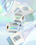 2x1 Inch Thermal Labels+2" Circle Holographic Thermal Label Stickers