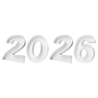 2026 New Year Charcuterie Number Tray, 12 Inch Cardboard Fillable Container, Party Decoration, Graduation Treat Holder (White, 12inch) White 12" x 10" x 1.5"