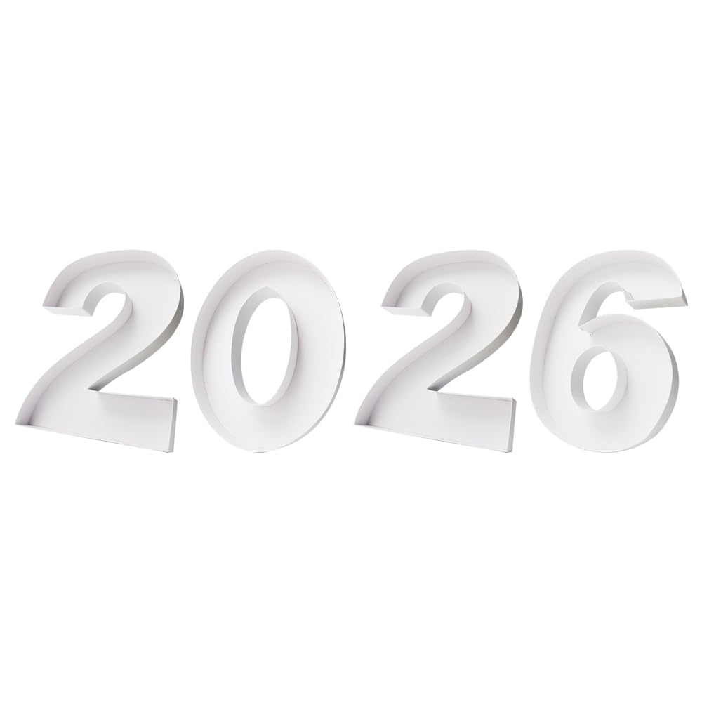2026 New Year Charcuterie Number Tray, 12 Inch Cardboard Fillable Container, Party Decoration, Graduation Treat Holder (White, 12inch) White 12" x 10" x 1.5"