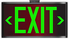 Photoluminescent Exit Sign Red - Framed Flag/Ceiling Mount. Code Approved UL 924/IBC/NFPA 101 (Directional Arrows Included)