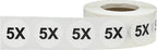 White circle clothing size stickers , 0.75 inch color-coding labels for retail apparel, 500 adhesive tags.