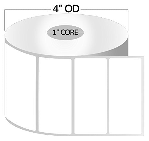 OfficeSmartLabels 4" x 2" Removable Direct Thermal Labels 1 Inch Core - 4 x 2 - Prime - 04 Rolls