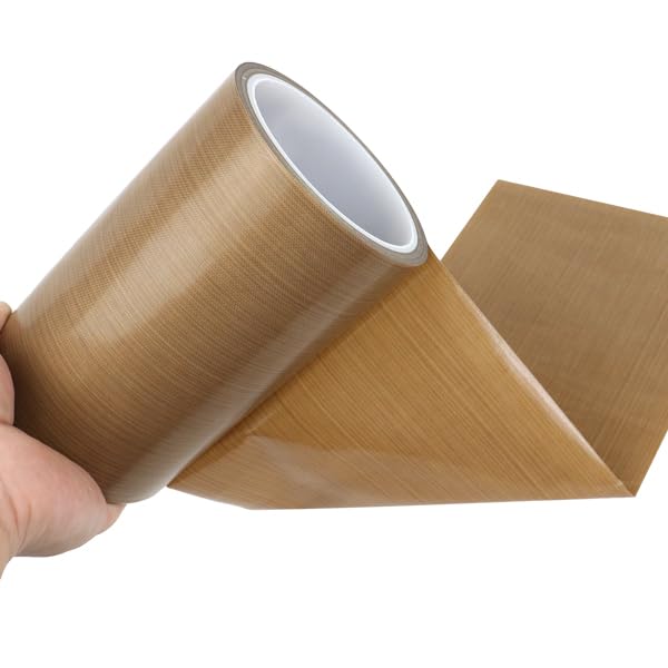 BOMEI PACK PTFE Glass Cloth Tape, 1 Pack 6 "x 33 ft High Temperature PTFE Tape Abrasion Resistant Surface Protection for Vacuum Sealer Machine, Hand Impulse Sealers Insulation Coated 1R Teflon 6in33ft