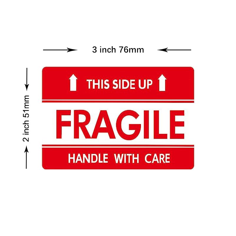 2x3 inch This Side Up Stickers for Shipping Moving Packing Business Glass Warning Fragile Handle with Care Labels 300pcs - Mysuevin