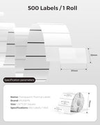 2.25 * 1.25 Transparent Thermal Label+2x1 Inch Thermal Labels