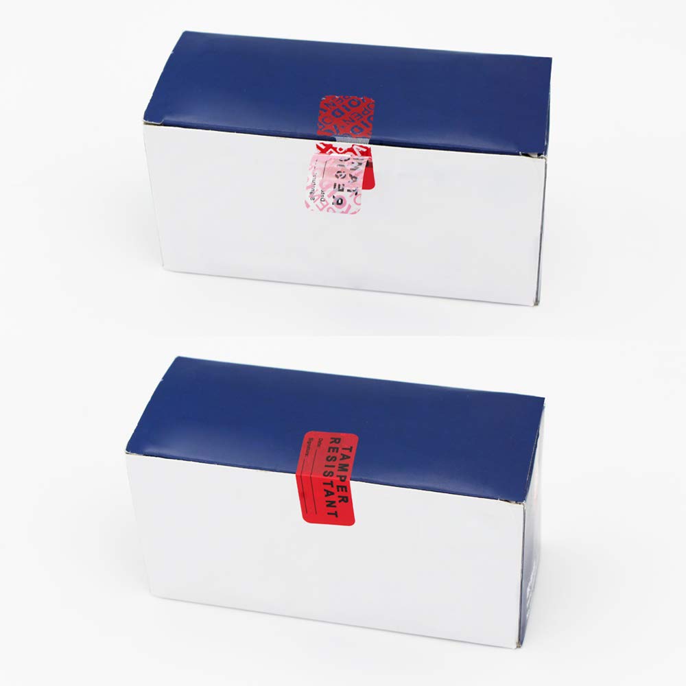Solitary Walker 500Pcs/roll Tamper Evident Security Void Stickers 0.78" x 1.78" Red Complete Transfer Tamper Proof Labels Safety Torn up Invalid Seals Tape 0.78" x 1.78"