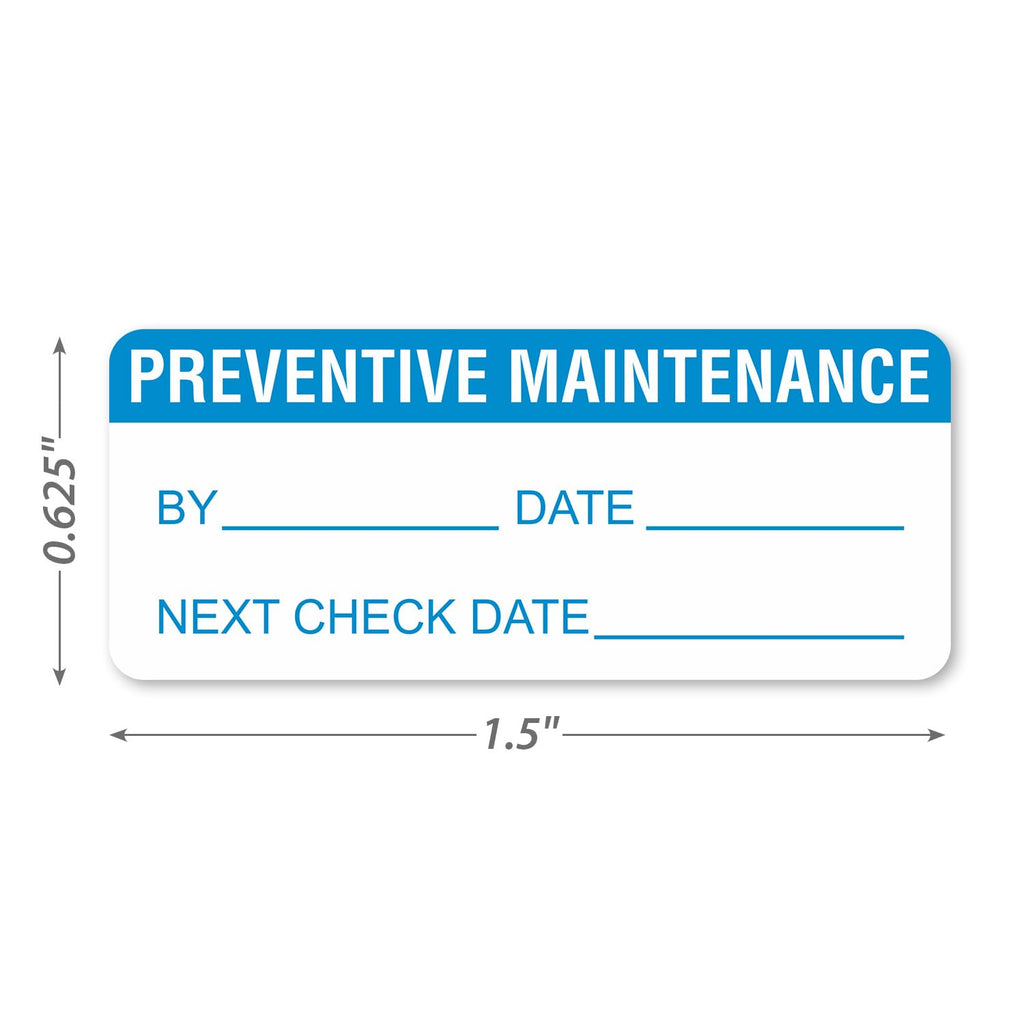 SmartSign Pack of 350 Preventive Maintenance Labels in Dispenser Box| 0.625" x 1.5" Adhesive Vinyl Stickers Adhesive Label Dispenser Box