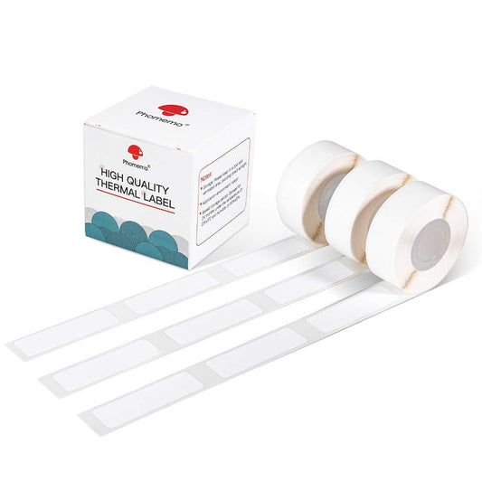 Phomemo D30 Thermal self-Adhesive Label, 3/8" X 1 1/2" (12mm X 40mm) 160 Labels/Roll, Phomemo D30 Label Tape Compatible with D30 Label Printer, Suitable for Home, School, Black on White, 3 Roll 12mmx40mm