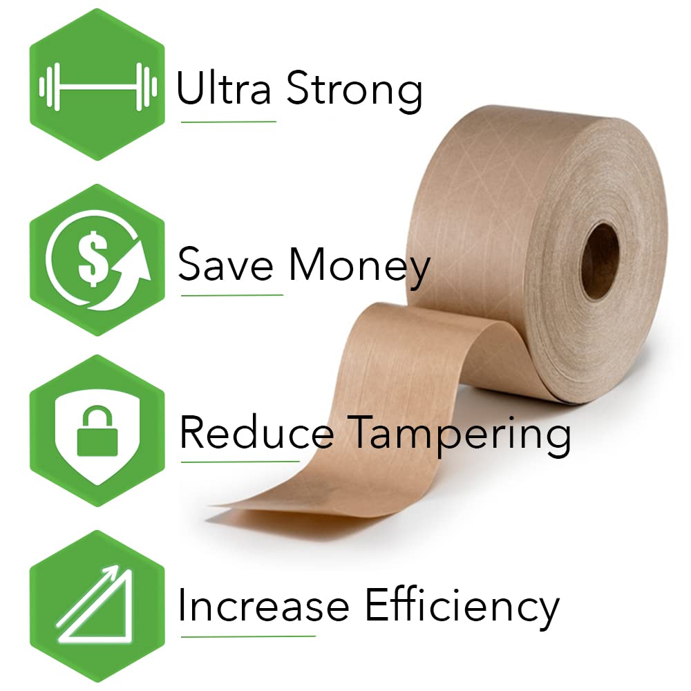 CURBY IPG Water Activated Tape, 2.83" x 100M Refill Roll Single Roll