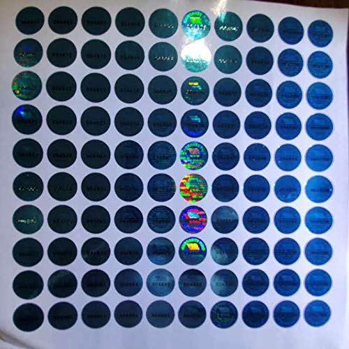 Blue Color 14 MM (0.53 inch) Round with Serial Number Hologram Labels Tamper Evident Stickers Security Void Seals Labels - Dealimax Brand (1000) 1000