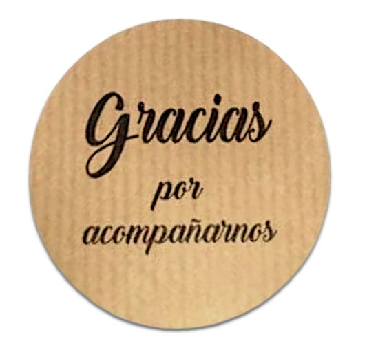 Gracias por acompañarnos Stickers, Kraft Stickers for Wedding Favors