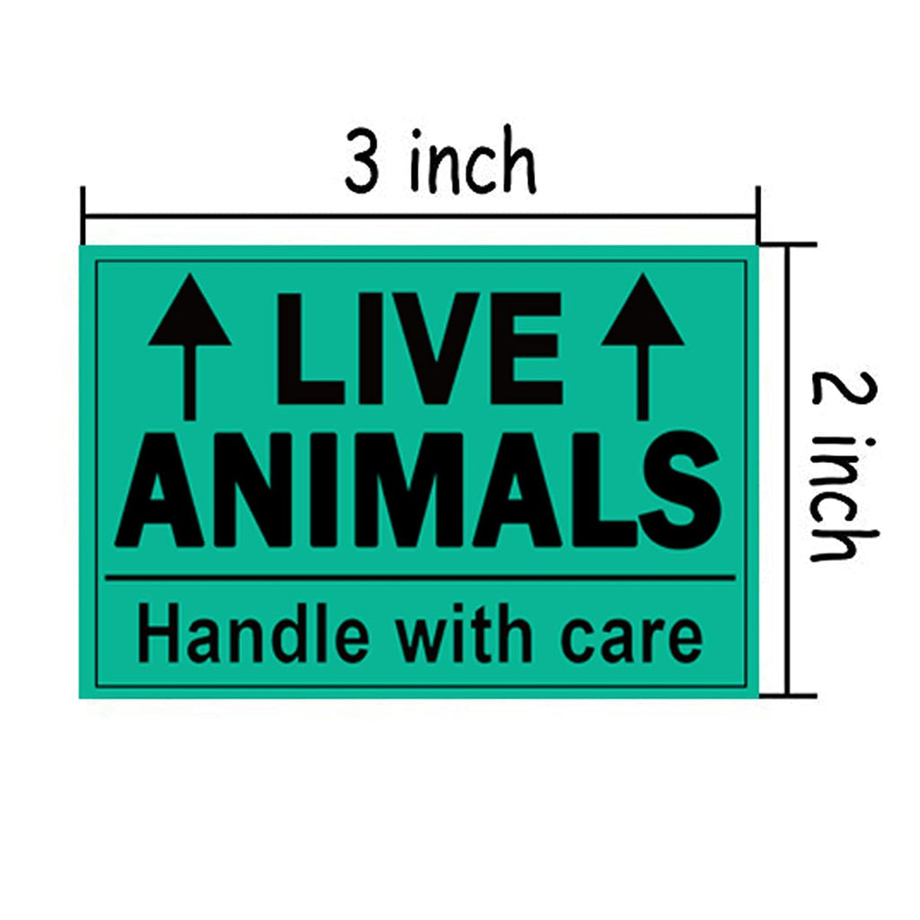 Remarkable Live Animals Please Handle with Care Stickers,2 X 3 Inch Fluorescent Fragile Shipping Label Stickers for Shipping and Packing (250 Adhesive Labels) (Pack of 2) 2 X 3 inch (Pack of 2)