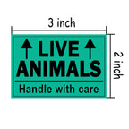 Remarkable Live Animals Please Handle with Care Stickers,2 X 3 Inch Fluorescent Fragile Shipping Label Stickers for Shipping and Packing (250 Adhesive Labels) (Pack of 2) 2 X 3 inch (Pack of 2)