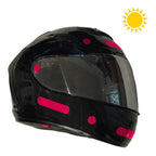 customTAYLOR33 High Intensity Grade Reflective Safety Decals/Stickers for Motorcycle, Bicycle, Snowboarding, Racing Helmets or Vehicles (Set of 2 (12 Strips & 12 Circles), Special Edition Hot Pink) Set of 2 (12 Strips & 12 Circles)