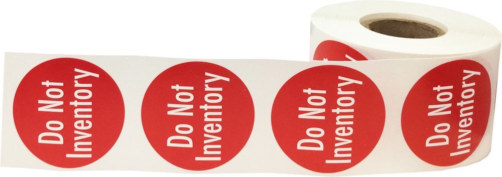 Do Not Inventory Labels Red with White 1.5 Inch Round Circle Dots 500 Adhesive Stickers On A Roll