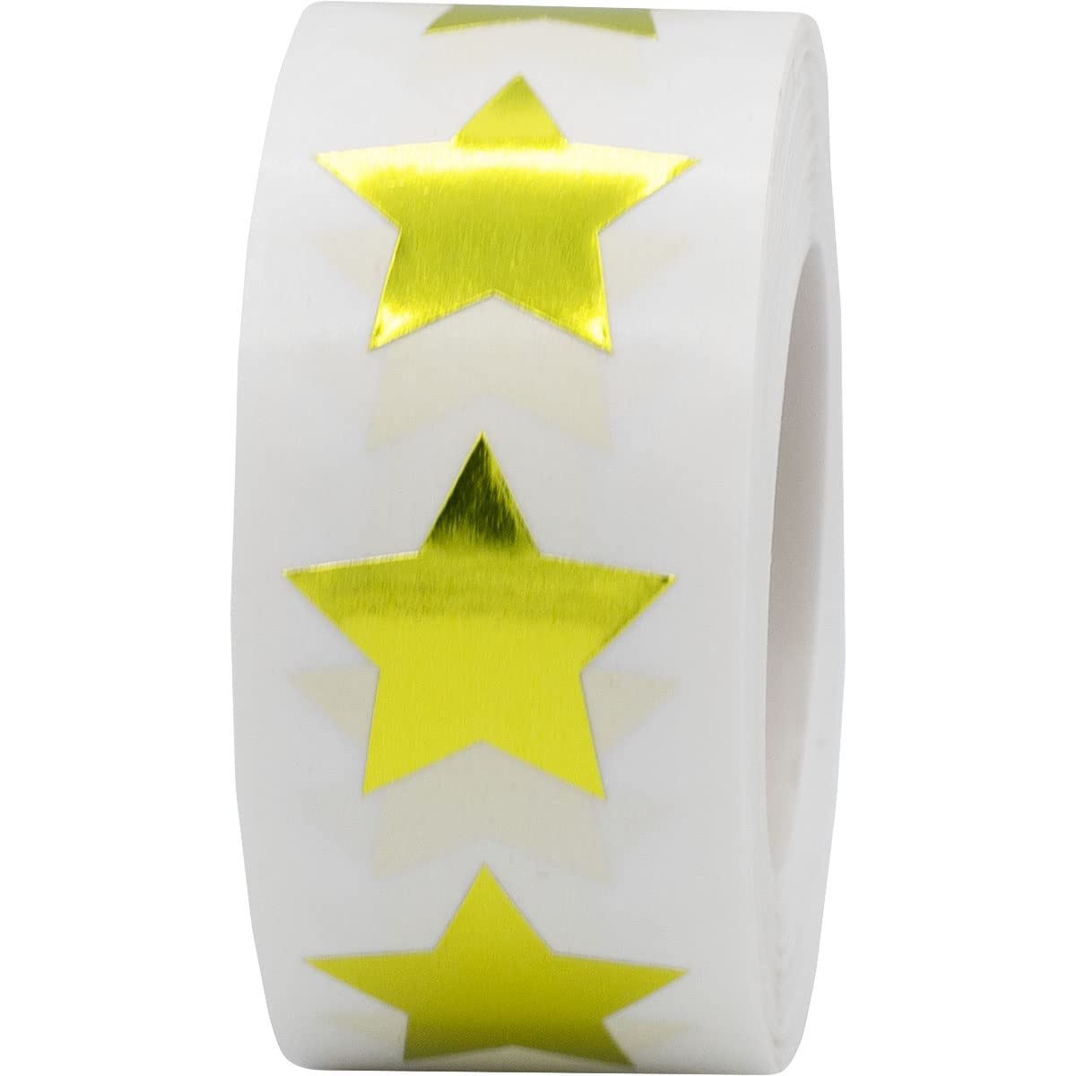 Metallic Gold Star Stickers, 3/4 Inch, 500 Metallic Plastic Labels per Roll - Perfect for Rewards, Decorations, and Crafts in Schools, Offices, and Home Use Metallic Gold
