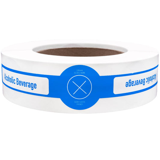 Alcohol to-Go Drink/Straw Tamper Evident Proof Seals for Food Safety - to-Go Drink Stickers with Secure, Easy to Peel Stickers, 0.625 x 10 Inch, 250 Total Labels on a Roll