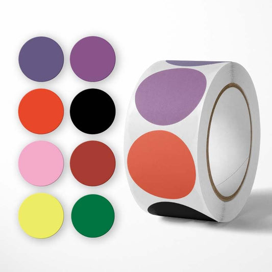 5000 PCS Dot Stickers 1 Inch Round Colored Dot Stickers, 8 Color Style Colorful Color Coding Labels, Circle Color Dot Stickers for Office, Classroom and Papers(10 Rolls, 500 Labels/Roll)