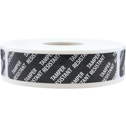 Tamper-Resistant Metallic Labels, 0.75" x 3.5" Adhesive Stickers, 500-Pack Black Metalized