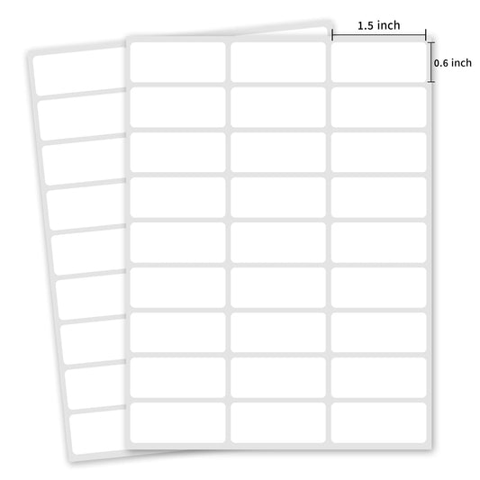 0.6×1.5 Inch Removable Blank Freezer Labels,Water/Oil/Tear Resistant/Ink Won't Smudge No Residue (405 pcs,1 Bag) White 0.6×1.5 inch
