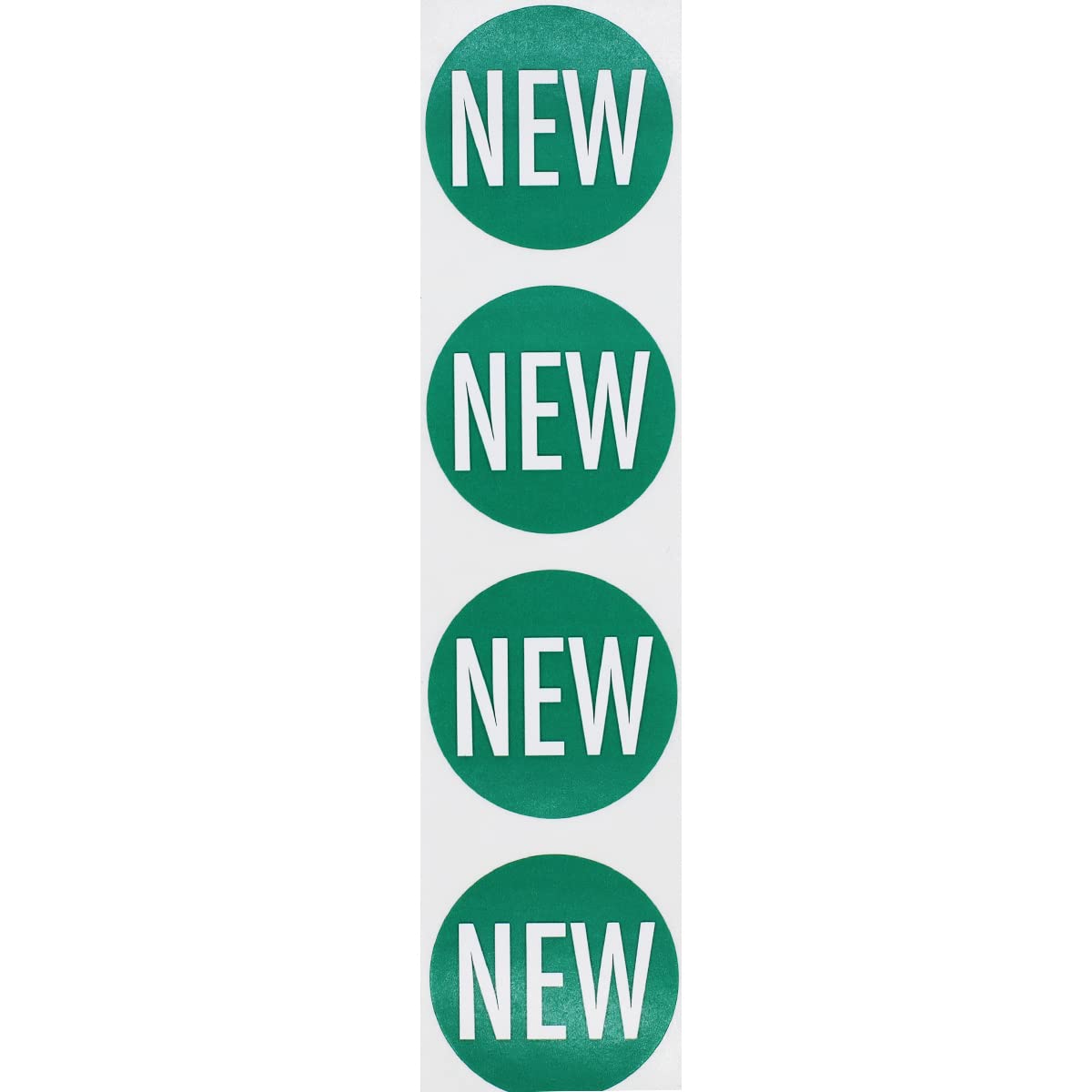 Green with White New Stickers, 1.5 Inches Round, 500 Labels on a Roll
