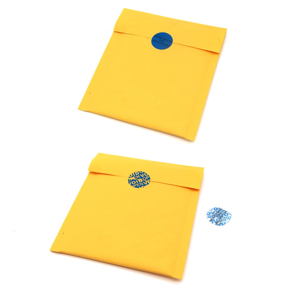 Solitary Walker 200Pcs Tamper Evident Security Void Stickers Diameter 1 inch Round Blue Complete Transfer Tamper Proof Labels Safety Torn up Invalid Seals Tape