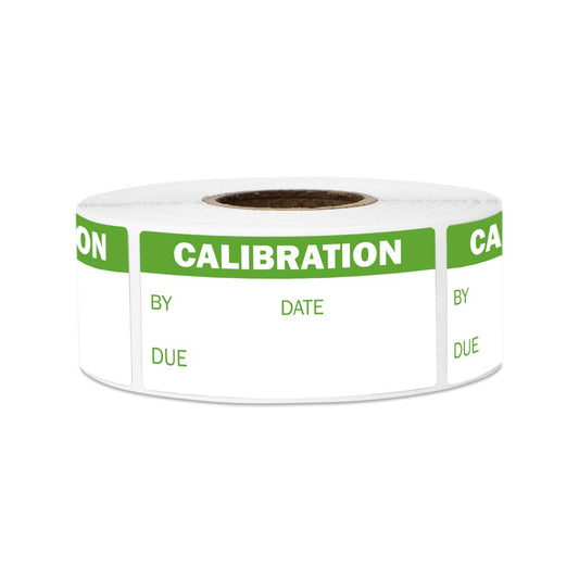 Calibration Stickers - 2 x 1 Inch Mini Label - Write On Adhesive for NIST & ISO-9000 Calibration Inspection Quality Control Mini Label Stickers - 300 Count/Roll Calibration - Green 1 Roll