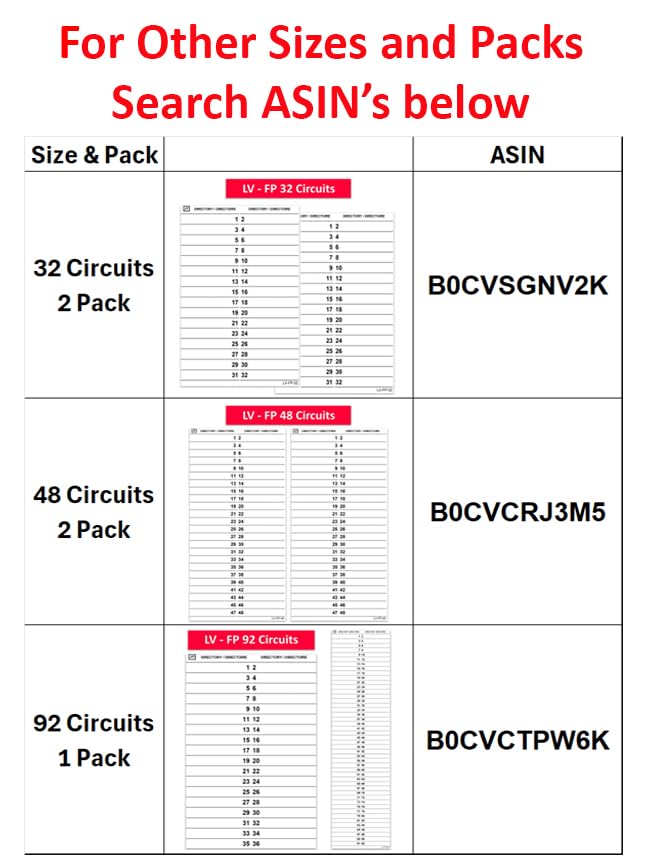 48 Circuits 2 Pack Replacement for Federal Pioneer Stab-Lok Electrical Circuit Breaker Fuse Panel Directory Labels Stickers Decals