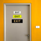 All Quality Basic Exit Wall or Door Sign - Simple & Clear To Ensure Safety | Easy to Install - Brushed Gold - Large (2 Pack) 3" x 9" - Large 2 Pack