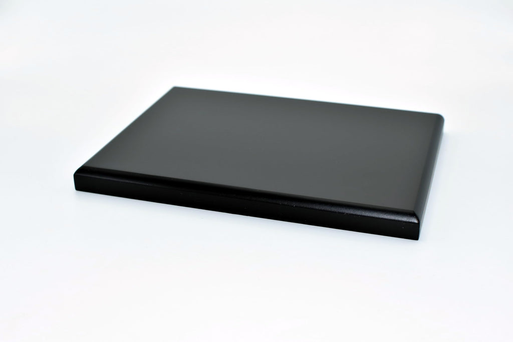MDF Wooden Display Base Plaque, 12" x 8", Bevel Edge, Art Display Stand, Sculpture Stand, Jewelry Display Stand black