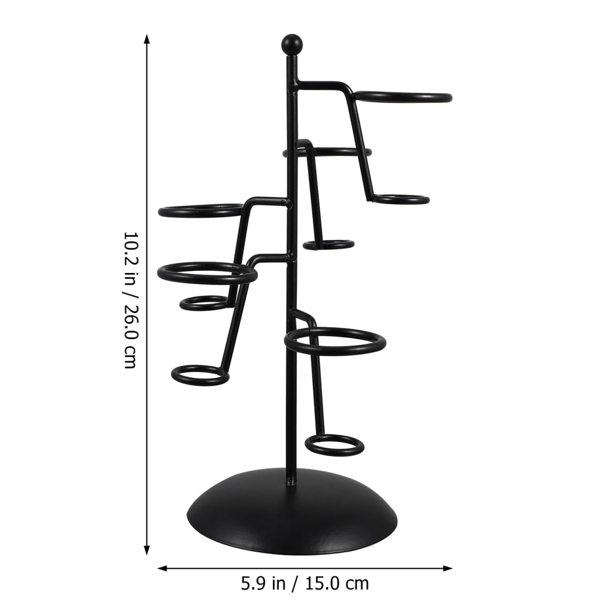Cabilock Iron Ice Cream Cone Holder Stand 5-Hole Black
