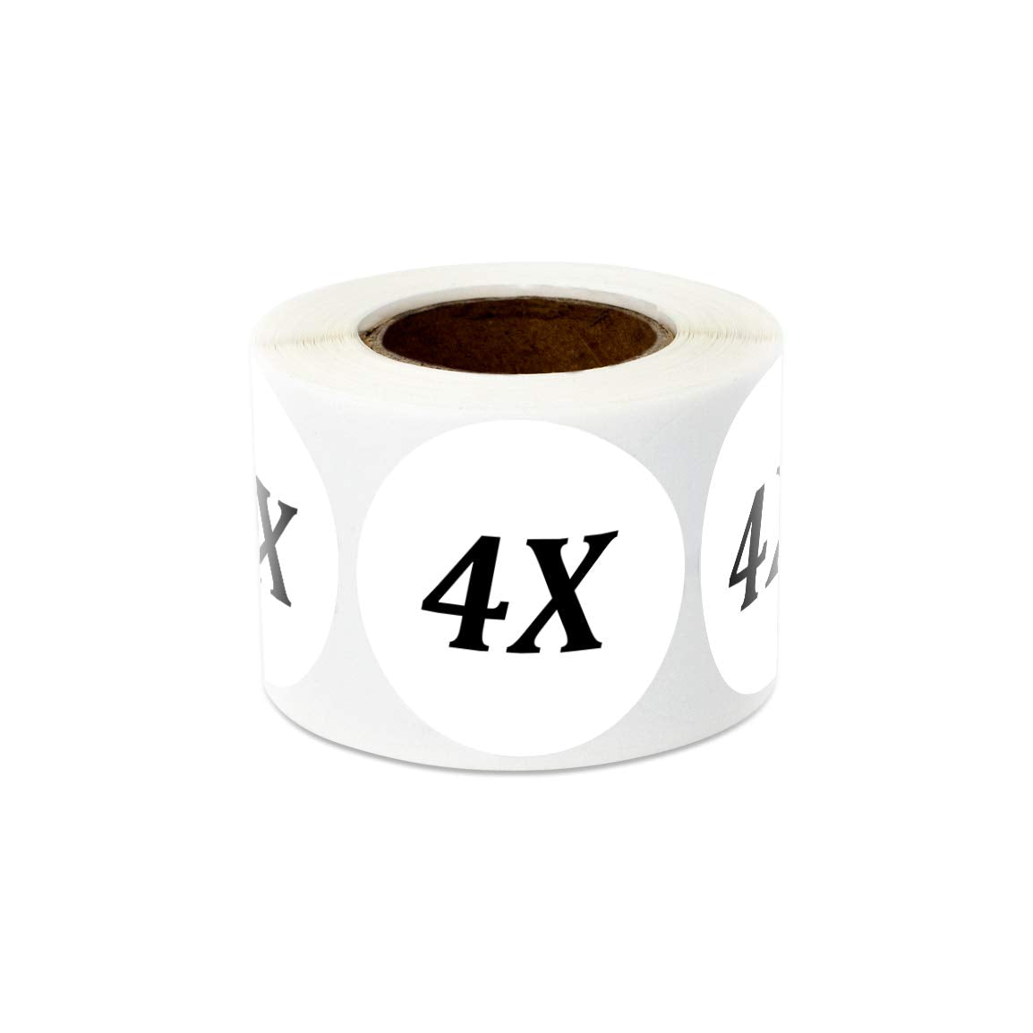 Clothing Size Stickers Labels Roll - 1.25" White Round Circle, 4X Clothing Size Labels T Shirt Dress Retail Boutique Apparel Clothing Size Labels Stickers, Fabric Safe - 1 Roll, 300 Sizing Stickers