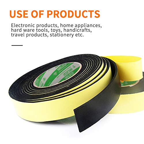 Foam Insulation Tape Adhesive High Density, Seal, Doors, Weatherstrip, Waterproof, Plumbing, HVAC, Windows, Pipes, Cooling, Air Conditioning, Weather Stripping, Craft Tape (33 Ft- 1/8" x 2") 33 Ft- 1/8" x 2"