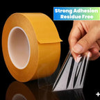 Ultra Thin Clear PET Double Sided Tape 2” x 82 Ft Strong Adhesive Removable No Residue Transparent Mounting Tape for DIY Crafts Office Home Decoration Industrial Fixing 2" X 82 Ft