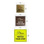 Signs ByLITA Square Classy Please Watch Your Step Sign | Safety Sign with Easy Installation (Red) - Small 5 Pack Red 4 x 4" - Small
