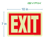 iSYFIX Exit Glow in the Dark Sign, 10x7 Inch, 12 Pack 12 Pk 10x7 Plastic