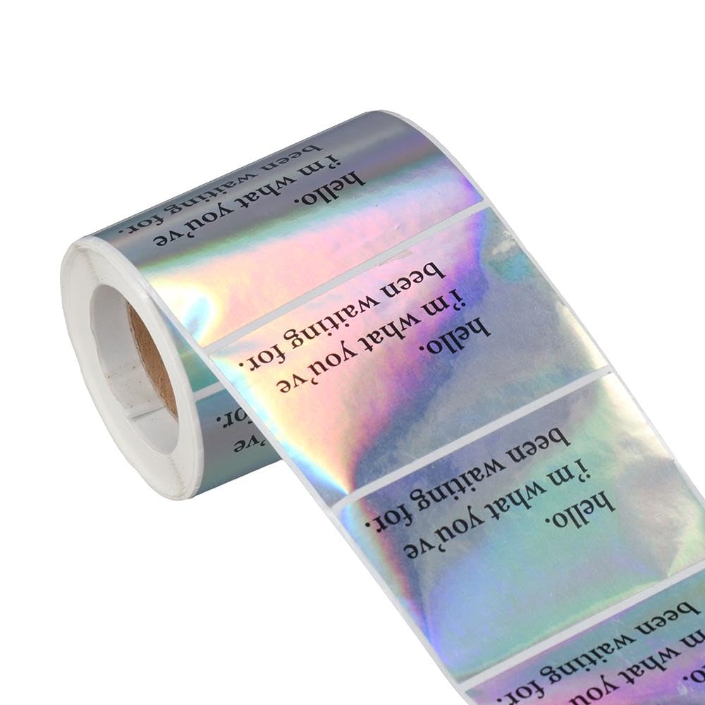 dohobby 350 Pcs Self-Adhesive Silver Sticker Labels,Rectangle Shape Labels,Hello I'm What You've Been Waiting for Stickers,2 x 3.2 Inch