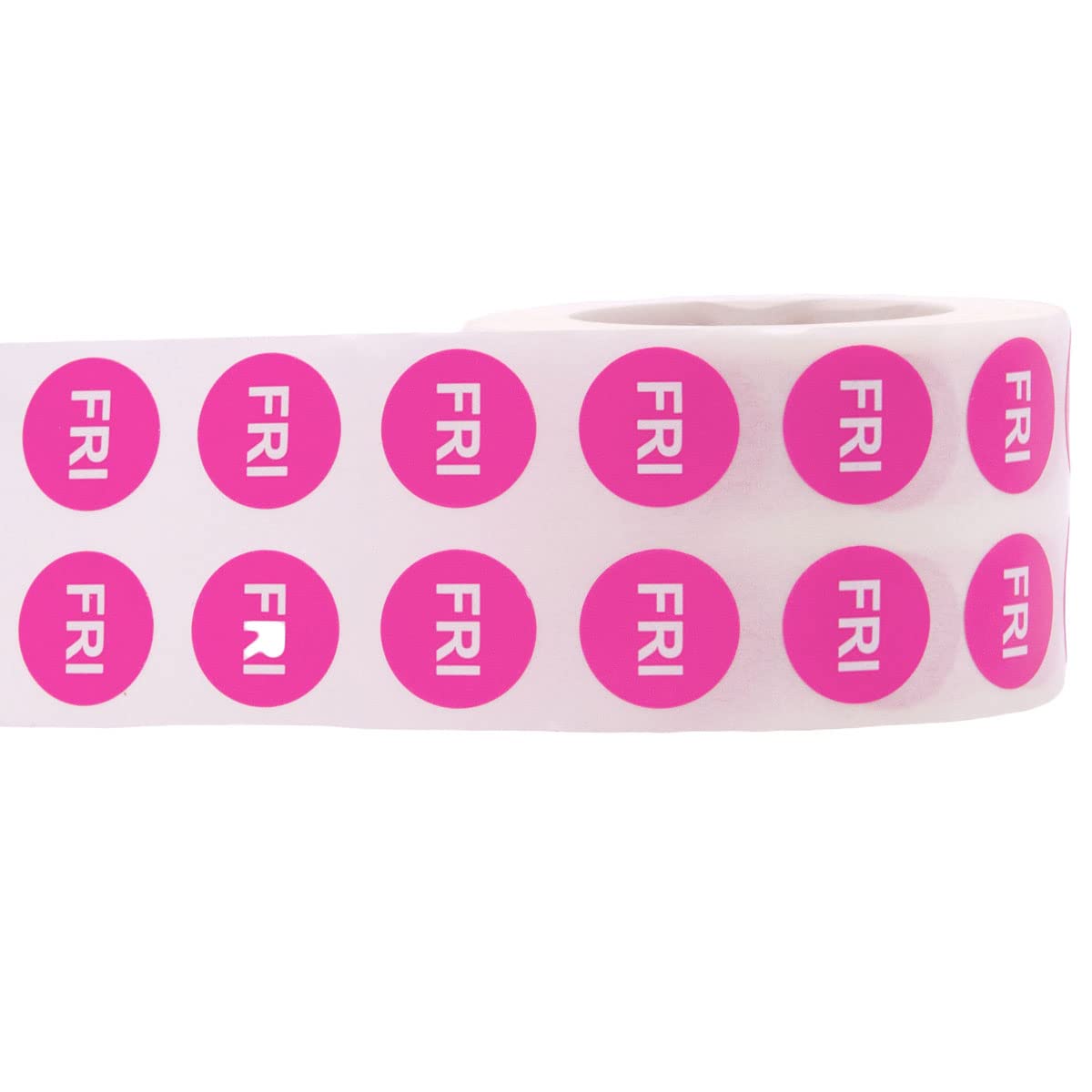 Hot Pink Circle Friday Stickers, 1/2 Inch Round, 1000 Labels on a Roll