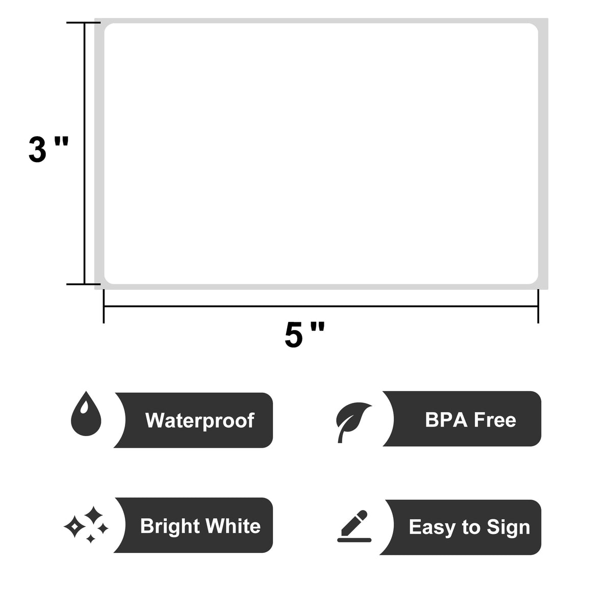 LLIKED 3" x 5" Direct Thermal Labels, 500 Fanfold Thermal Shipping Labels