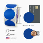 ChromaLabel 2 Inch Round Dark Blue Dot Stickers, 500/Roll 2"