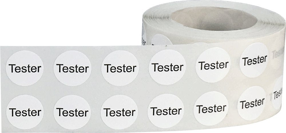 Spray Resistant Cosmetic Tester Labels .5 Inch Round Circle Dots 1,000 Total Adhesive Stickers