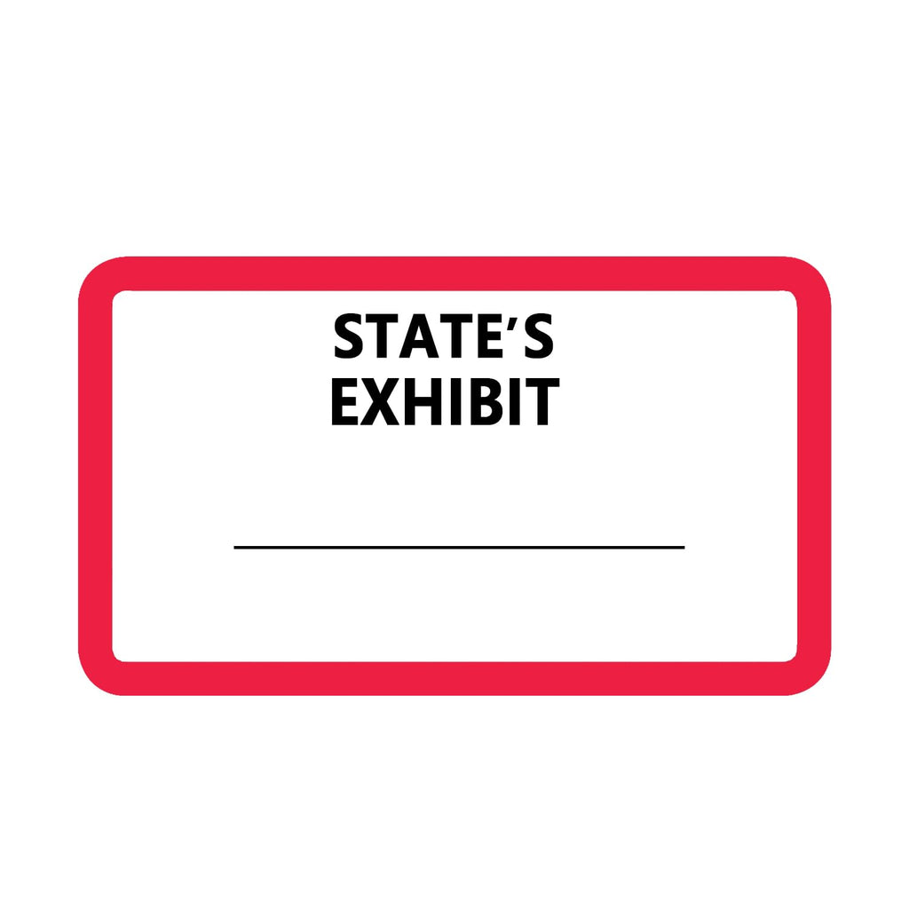 500 Pcs Legal Exhibit Label Stickers - 0.875 x 1.5 Inch STATE'S Exhibit Tabs for Court, Office & Legal Document Classification (Pack of 2) 0.875 x 1.5 inches (Pack of 2)