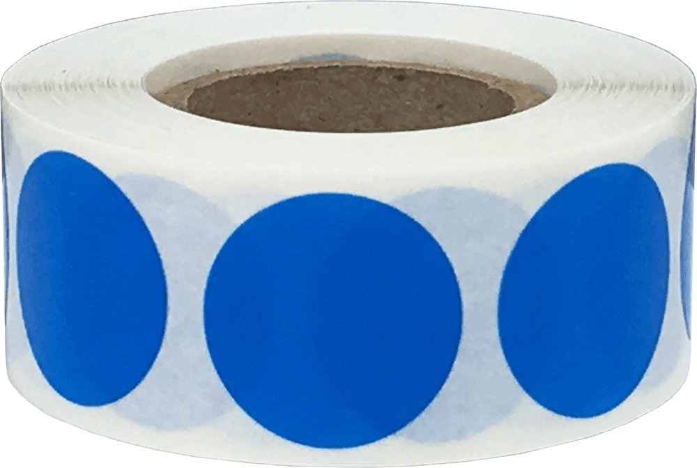 Blue 3/4" Inch Transparent Color Coding Labels, 500 Total Adhesive Stickers On A Roll, Ideal for Planners, Journals, Mailing Seals and Crafting Ideas Blue