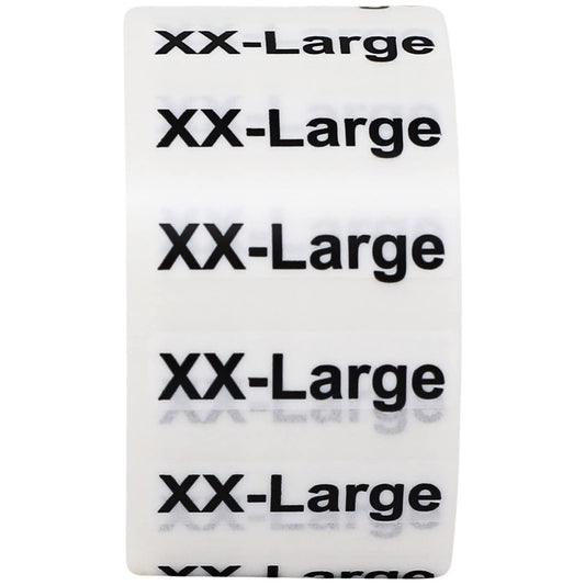 XX-Large Clothing Labels Size Strip Stickers for Retail Apparel 1.25 x 5 Inch 125 Adhesive Stickers Xx-large