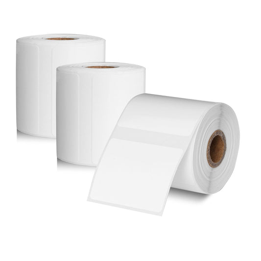 3 Rolls Label Tape Thermal Label Tape Label Print Stickers 1.57''x1.18''(40x30mm) Waterproof Labels Self-Adhesive Label Tape for Label Printers 240 Label Per Roll (White, 1.57""x1.18"") 1.57"x1.18" White