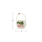 Creative Co-Op Stoneware Strawberry Basket Container