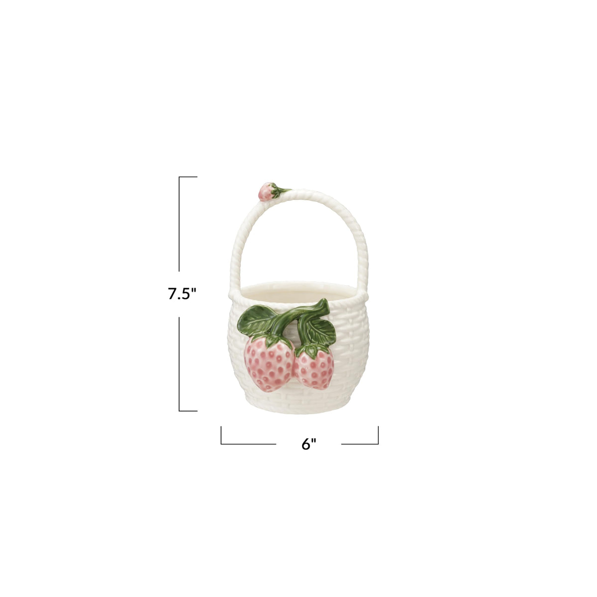 Creative Co-Op Stoneware Strawberry Basket Container
