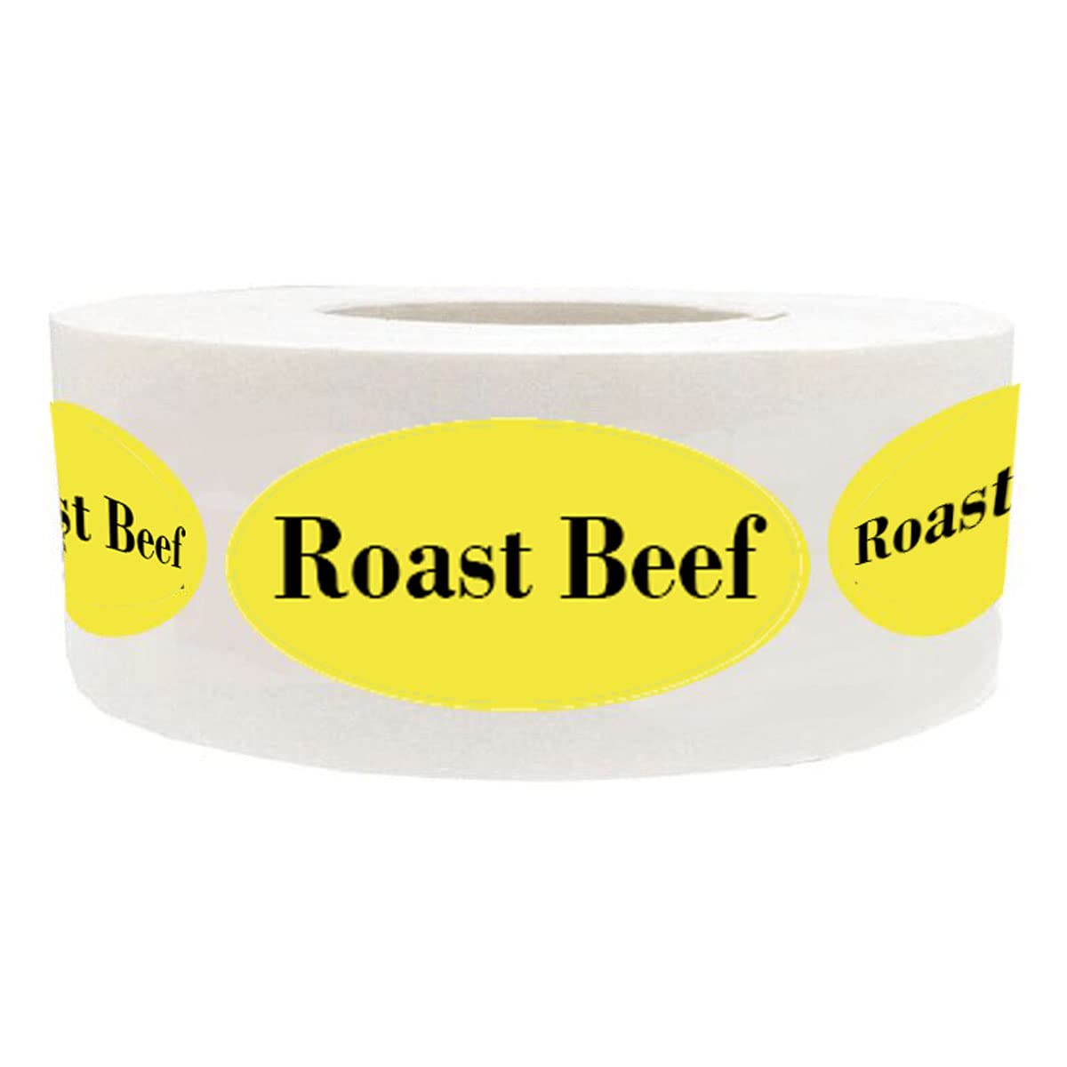 Yellow with Black Roast Beef Sticker, 0.75 x 1.5 Inch Roast Beef Adhesive Labels for Meat Markets, Delis, Restaurants, Supermarkets or Food Labeling (500 Pcs)